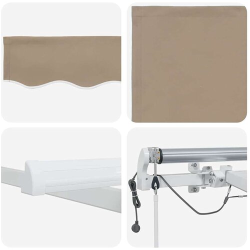 VidaXL Tenda S LED lampica Bež 300 x 250 cm Poliester i metal Slike