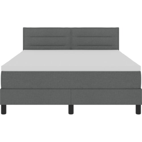 VidaXL Krevet s podnicom s madracem tamnosiv 160x200 cm tkanina Slike