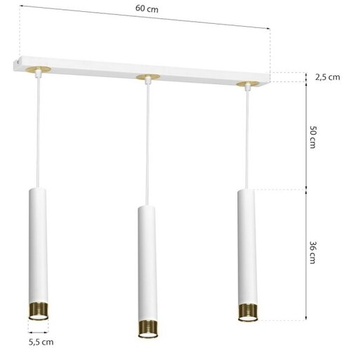  Luster na sajli DANI 3xGU10/8W/230V Slike