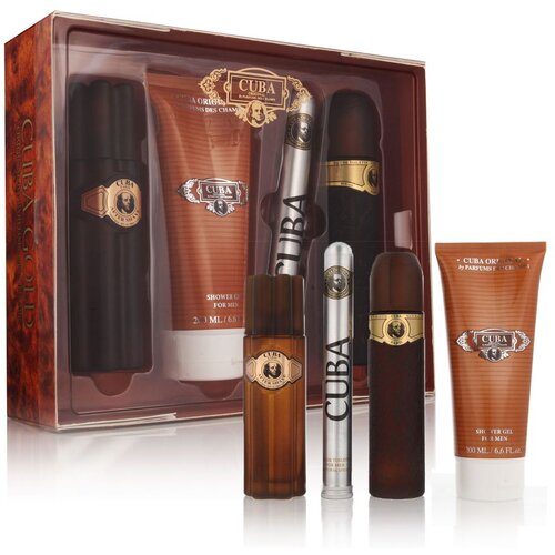 Cuba Gold darilni set toaletna voda 100 ml + vodica po britju 100 ml + gel za prhanje 200 ml + toaletna voda 35 ml za mo&amp;scaron;ke Slike