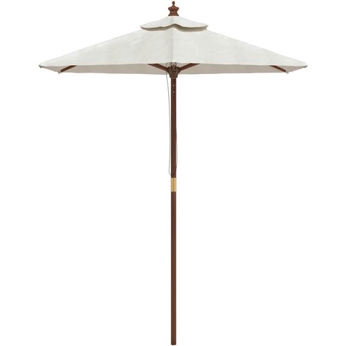  Vrtni suncobran s drvenim stupom boja pijeska 196 x 231 cm Slike