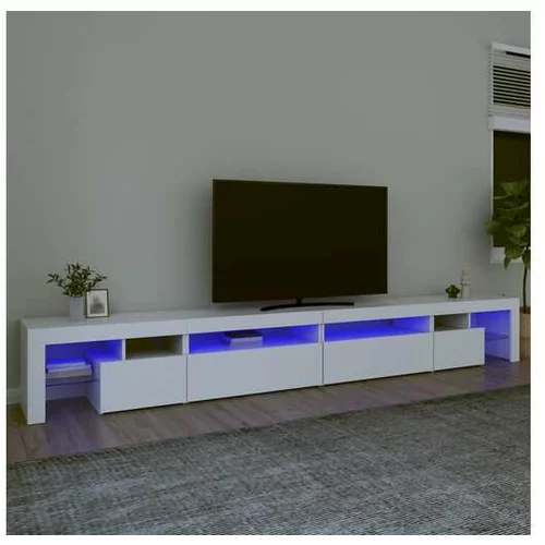  TV omarica z LED lučkami bela 290x36,5x40 cm