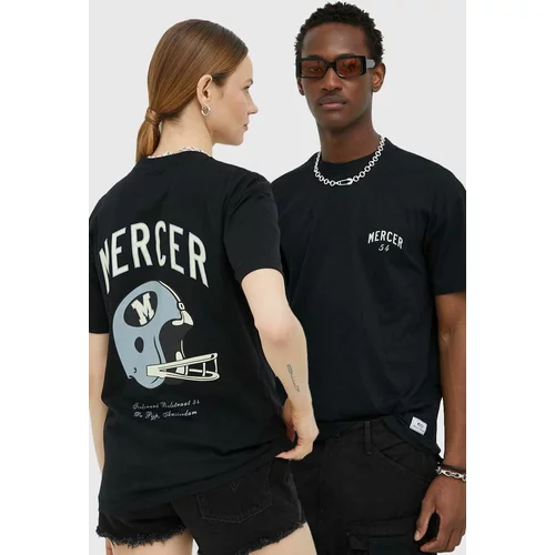 Mercer Amsterdam Pamučna majica boja: crna, s tiskom