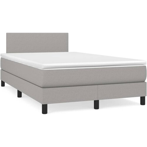 Maison Chic Box spring postelja - Vzmetna postelja z vzmetnico svetlo siva 120x200 cm blago SL6744, (21900354) Cene