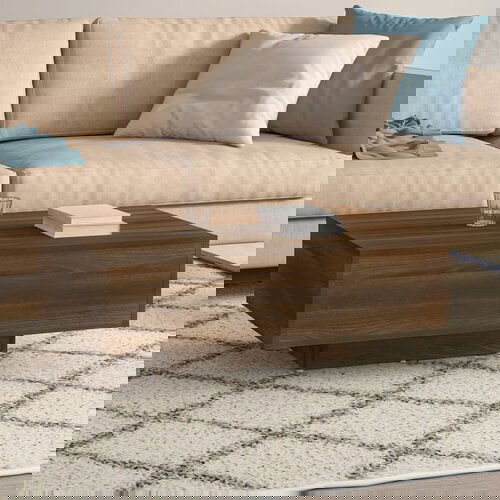 VidaXL Klubska mizica rjavi hrast 85x55x31 cm konstruiran les Slike