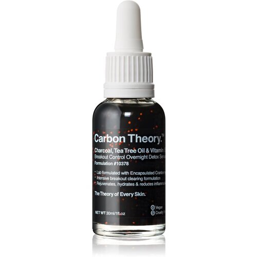 Carbon Theory Charcoal, Tea Tree Oil & Vitamin E regenerirajući noćni serum s revitalizacijskim učinkom za problematično lice 30 ml Cijene