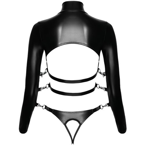 Bad Kitty Open Cup Shirt &amp;amp; Crotchless Thong Set 2480506 Black L Slike