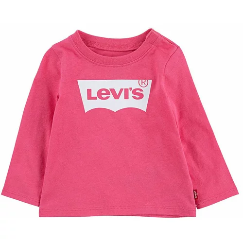 Levi's Otroški longsleeve roza barva