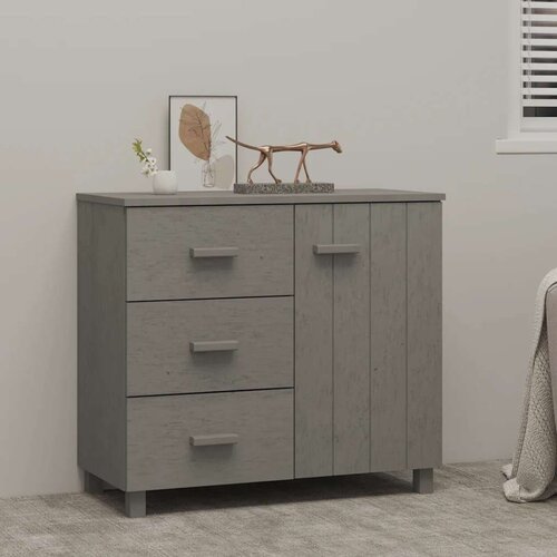  Komoda HAMAR svjetlosiva 90 x 40 x 80 cm od masivne borovine Cijene