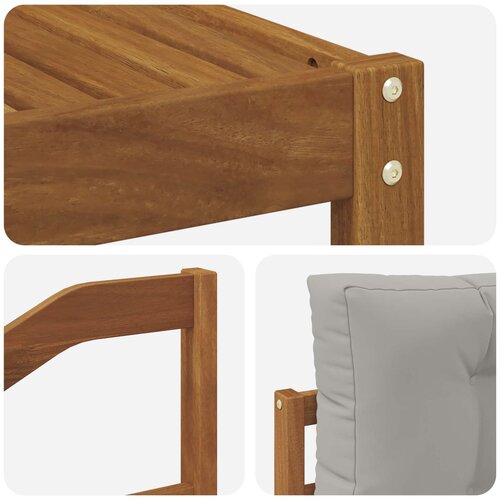  Set vanjskih sofa 5 kom. Prirodna i svijetlo siva Smeđa 325 x 162,5 x 73 cm Slike