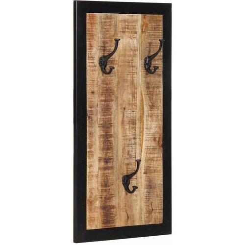 vidaXL Plaščni obešalnik 40x2x80 cm Masivni neobdelan les Mango Cene