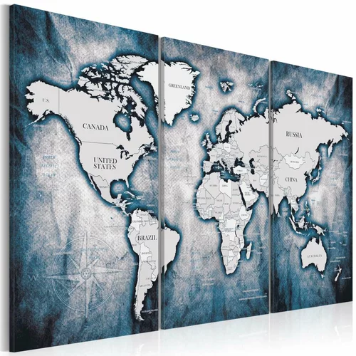  Slika - World Map: Ink Triptych 90x60