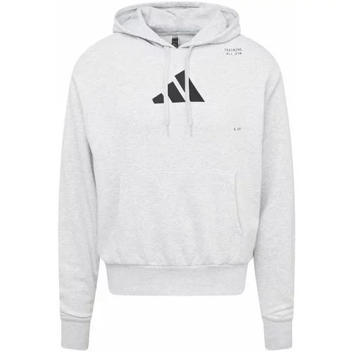 Adidas Sportska sweater majica 'All-gym Category Pump Cover' siva melange / crna