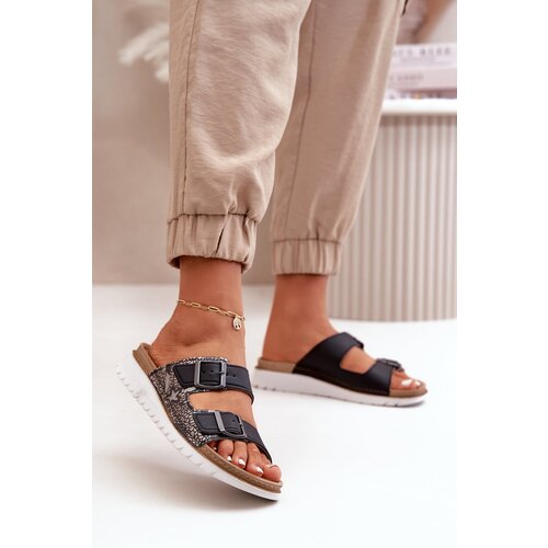 Kesi Women&amp;#039;s comfortable slippers with buckles Inblu blue Slike