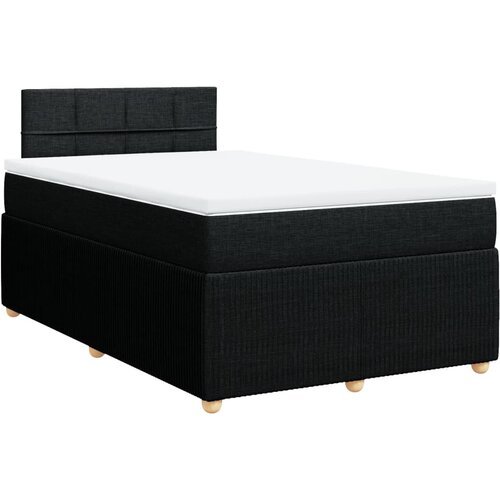 vidaXL Box spring postelja z vzmetnico črn 120x200 cm blago, (21291551) Cene