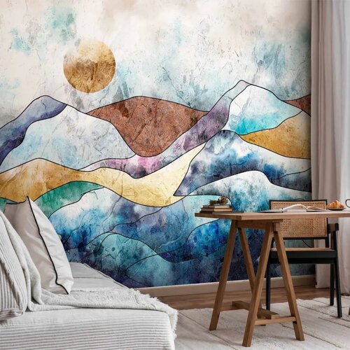  Foto tapeta - Stained Glass Landscape 98x70 Samoljepljiva Slike