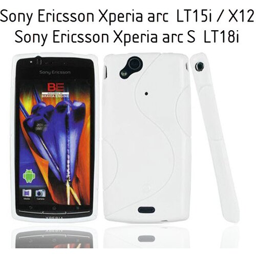  Gumijasti / gel etui S-Line za Sony Ericsson Xperia arc / Xperia arc S - beli Slike