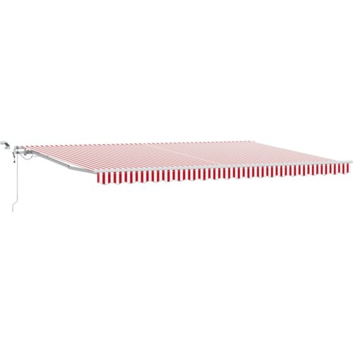  Automatska uvlačiva tenda s LED crveno-bijelim prugama 500x350 cm Slike