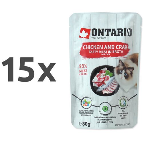 Ontario Cat - pi&scaron;čanec in rakovica v juhi - 80 g 15 x 80 g Cene
