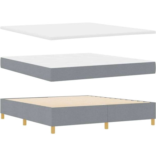 Box spring krevet Svijetlo siva 180 x 200 cm tkanina Slike