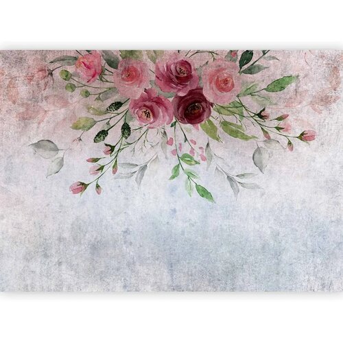  Foto tapeta - Summer bloom - plant motif with flowers and leaves in pink tones 100x70 Slike