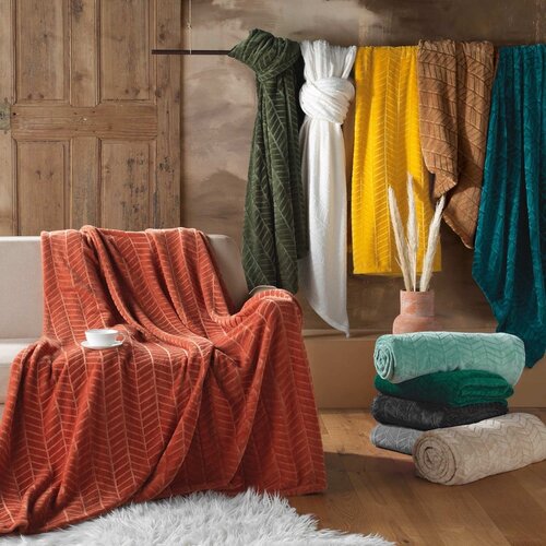 Douceur d int&amp;eacute;rieur Rjavo pregrinjalo iz mikroflanele 180x220 cm Arya &amp;ndash; Slike