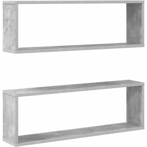  Kockaste zidne police 2 kom boja betona 80x15x26,5 cm drvene Slike