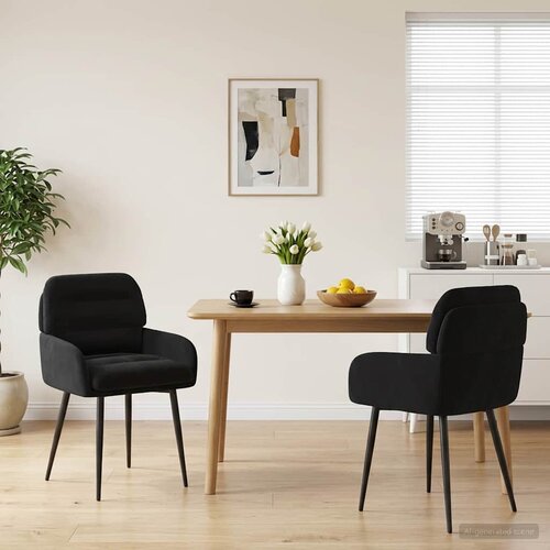 vidaXL Trpezarijske stolice 2 pcs Baršun Crna 59 x 59,5 x 90 cm Cene