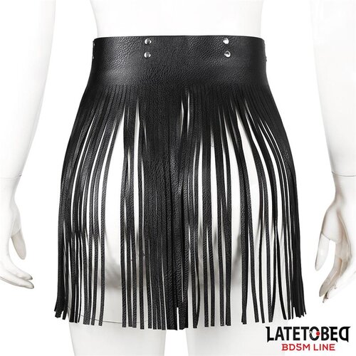 LATETOBED BDSM Line Short Shake Fringe Skirt Black Cijene