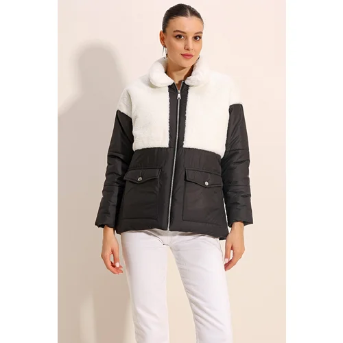 Bigdart 5179 Faux Für Detailed Puffer Coat - White