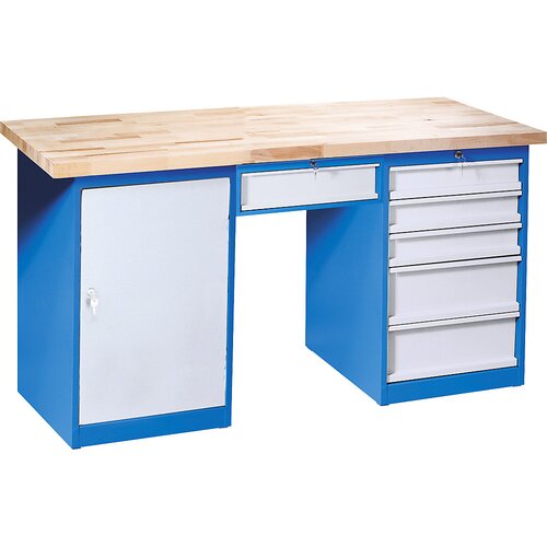  Modularna delovna miza, 2 stoječi omarici s 6 predali in 1 vrati (višina 683 mm), 1 posamezen predal, širina 1700 mm Cene