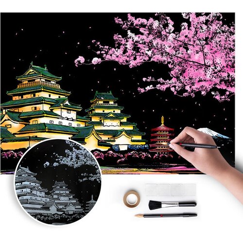  Čarobna slika za grebanje - Japan - 75x52 cm (Slika za grebanje) Slike
