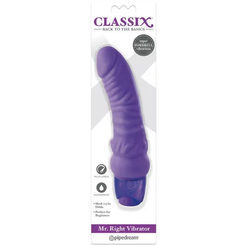 Classix Mr. Right - silikonski vibrator za penis za početnike (ljubičasti)