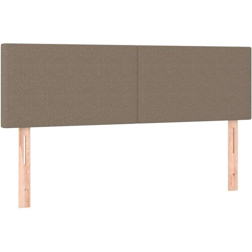  Box spring s madracem LED smeđesivi 140x200 cm tkanina Slike