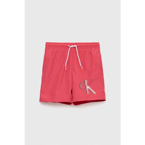 Calvin Klein Jeans Otroške kopalne kratke hlače roza barva