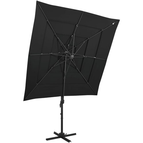 VidaXL Senčnik aluminij črn 250x250 cm Slike