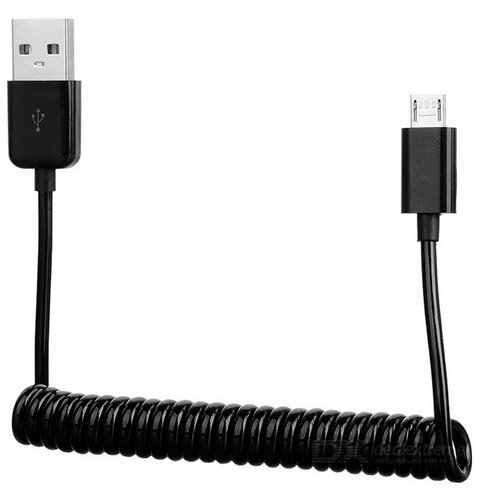  USB data kabel (1m, Micro USB na USB-A, spiralni/coil, crni) Cijene