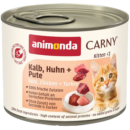  Ekonomično pakiranje animonda Carny kitten 24 x 200 g - Teletina, piletina i puretina Cene