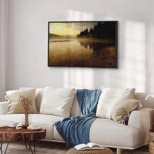  Slika - Autumn Evening (1 Part) Wide 90x60 U crnom drvenom okviru Slike