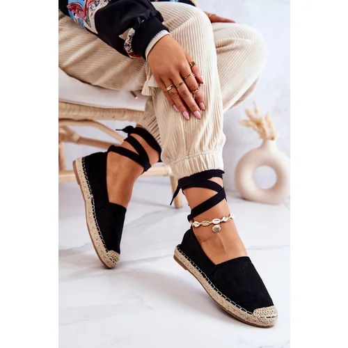 Kesi Knotted Suede Espadrilles Black Ismanne