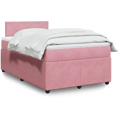 VidaXL Box spring postelja z vzmetnico roza 120x190 cm žamet Slike