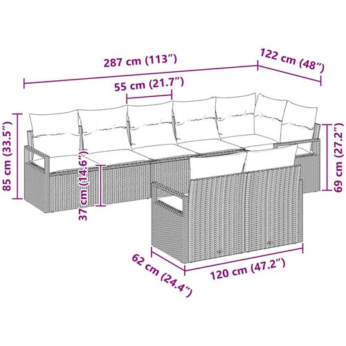  Set sofe 8 pcs Bež poliratan Slike