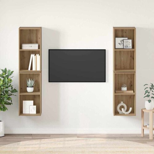  Set TV komoda Zidne 4 pcs Umjetnički hrast 37 x 37 x 72 cm Cene
