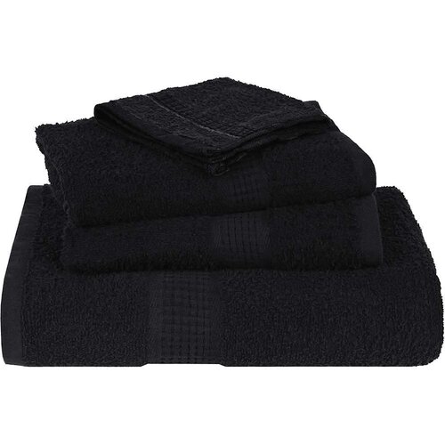 VidaXL Ručnici z tu&amp;scaron;iranje 10 kom crni 70x140 cm 360 gsm 100% pamuk Slike