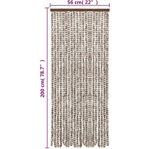  Zastor protiv muha Smeđesiva i bijeli 56 x 200 cm od &amp;scaron;enila Slike