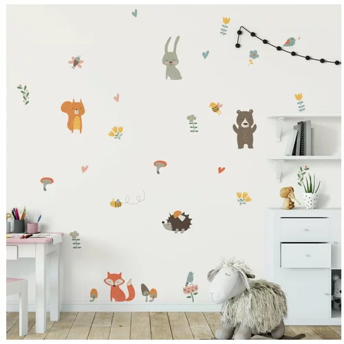 Ambiance set zidnih dječjih samoljepivih naljepnica Funny Scandinavian Animals