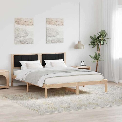 Posteljni okvir z oblazinjenim vzglavjem Črna 150 x 200 cm, (5000084308) Cene