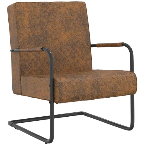 vidaXL 325734 Cantilever Chair Brown Fabric