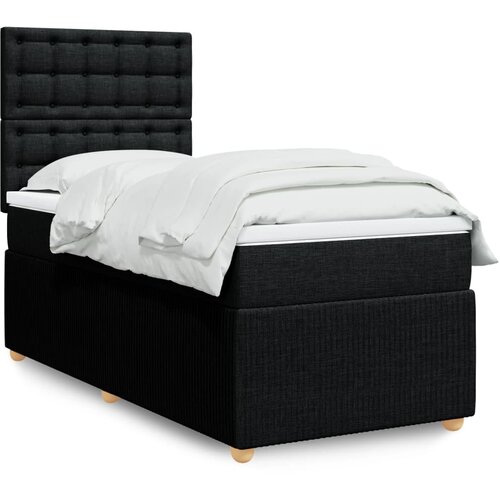 vidaXL Box spring postelja z vzmetnico črna 80x200 cm blago Cene