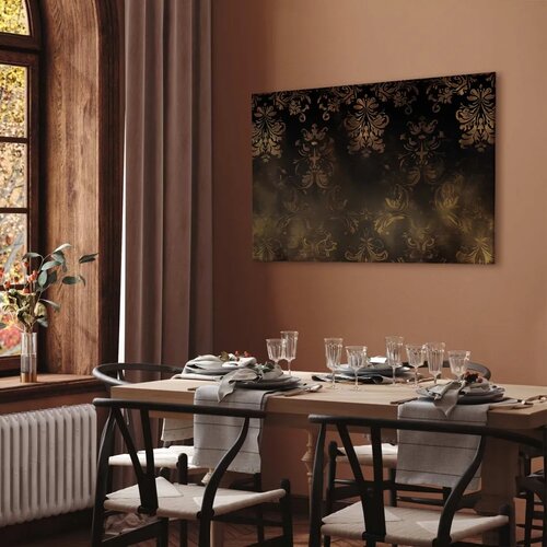 Slika - Baroque Ornaments in Patinated Gold and Browns: Retro Motif 90x60 Premium Print Slike